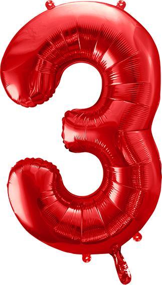Partydeco Folienballon Zahl 3 (1 x)