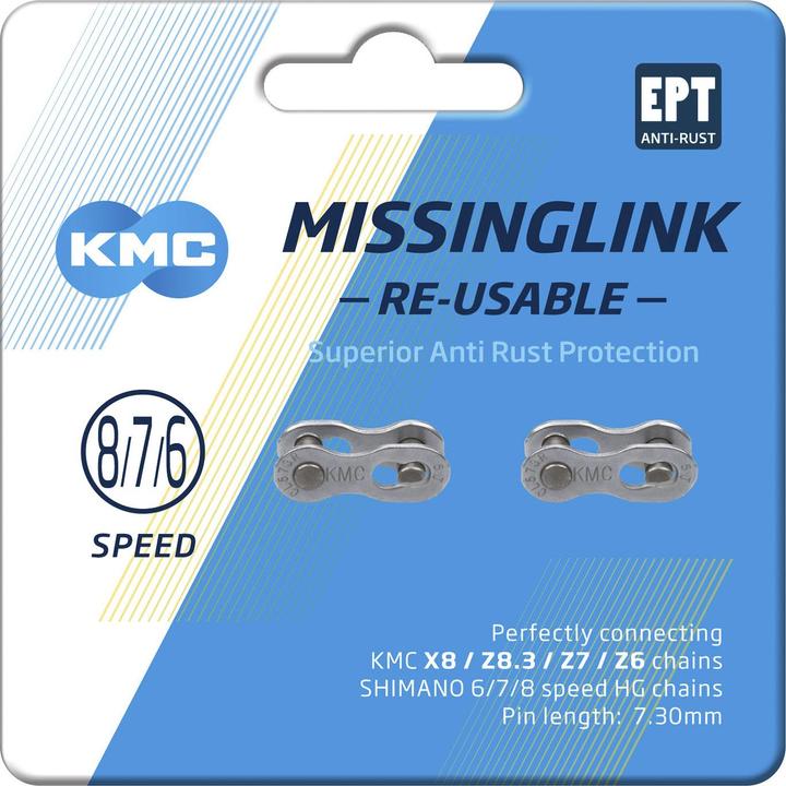 Image du produit KMC Antivol à chaîne MissingLink 7/8R EPT 2 pcs. Blister (7-vitesse, 8-vitesse)