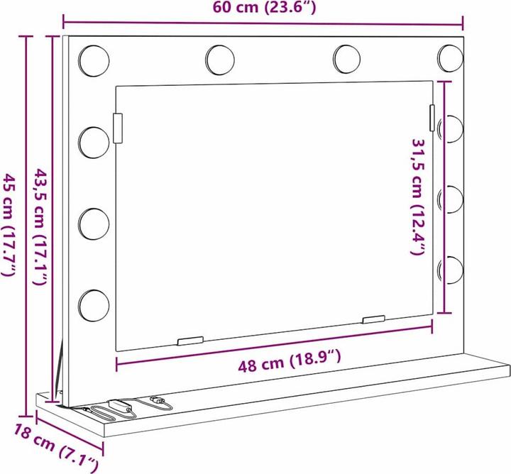 Produktbild VidaXL Kosmetikspiegel