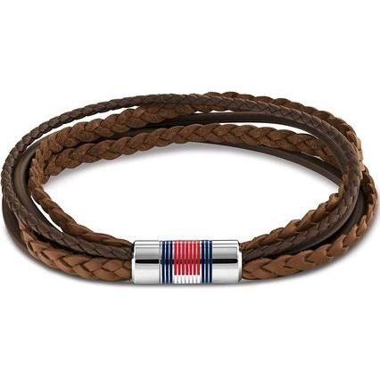 Tommy Hilfiger, Armschmuck, Luxury Men's Brown Leather Bracelet Multi Layer 2790425