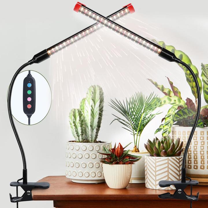 Fecida 2er-Set Vollspektrum Pflanzenlampe mit Timer (LED)