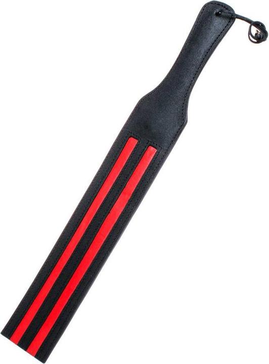 Actual product image GayStore Black leather swatter with red stripes