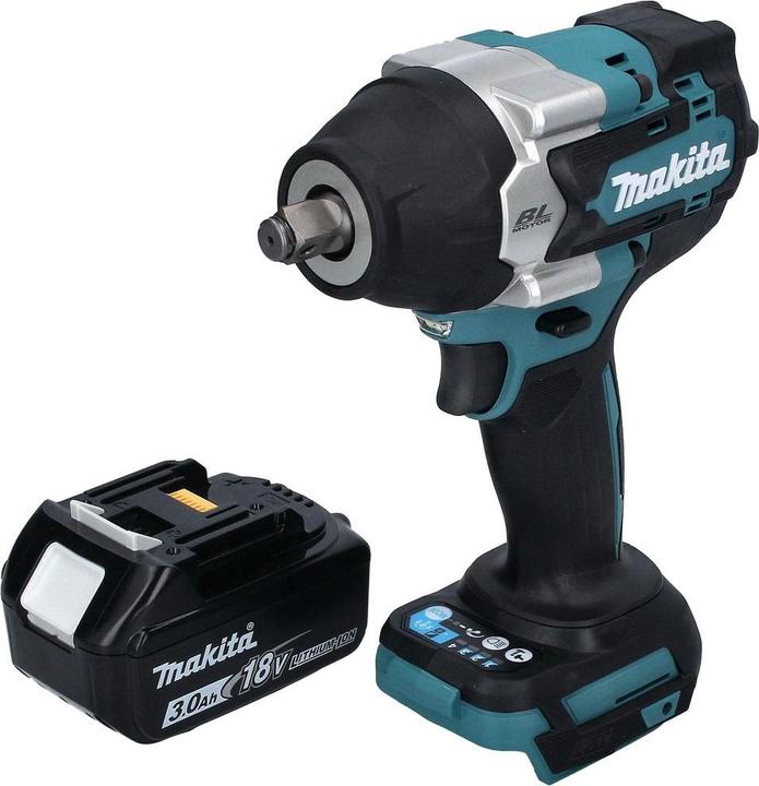 Actual product image Makita DTW 700 F1 Battery impact wrench 18 V 700 Nm 1/2" XPT Brushless + 1x rechargeable battery 3.0 Ah - (Rechargeable battery operated)