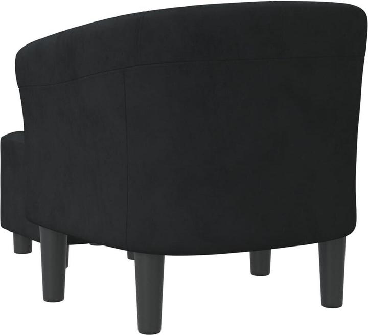 Produktbild vidaXL Clubsessel mit Fusshocker Schwarz Samt,Farbe