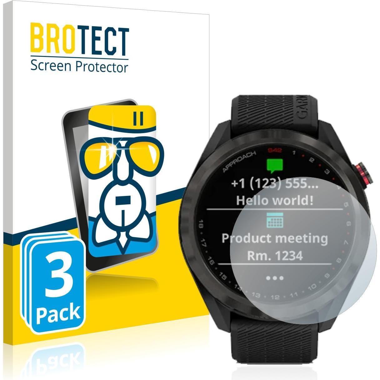 BROTECT AirGlass Panzerglasfolie, Smartwatch Schutzfolie, Transparent