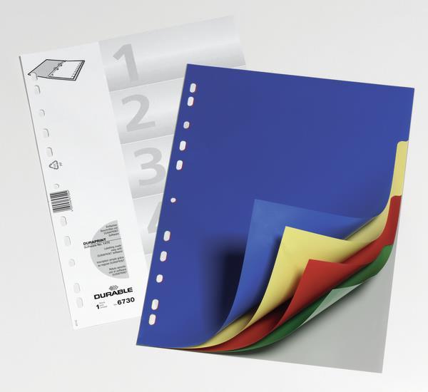 Produktbild Durable REGISTER PP MIT FARBIGEN TABEN 5 BLATT 25 ST 673027