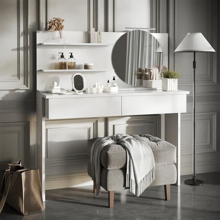 Actual product image Vicco Bathroom mirror cabinet Avena, White, 120 x 50 cm with 3 open compartments (120 x 13.50 x 50 cm)