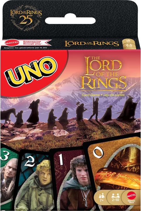 Mattel UNO The Lord of The Rings Card Game for Kids, Adults & Family Night Inspired by the Movies (Dutch, English, French, German, Italian, Portuguese, Spanish, 2 - 10 Players)
