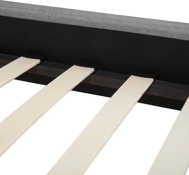 Actual product image Beliani Upholstered bed linen-look grey slatted frame 180 x 200 cm COLMAR (180 x 200 cm)