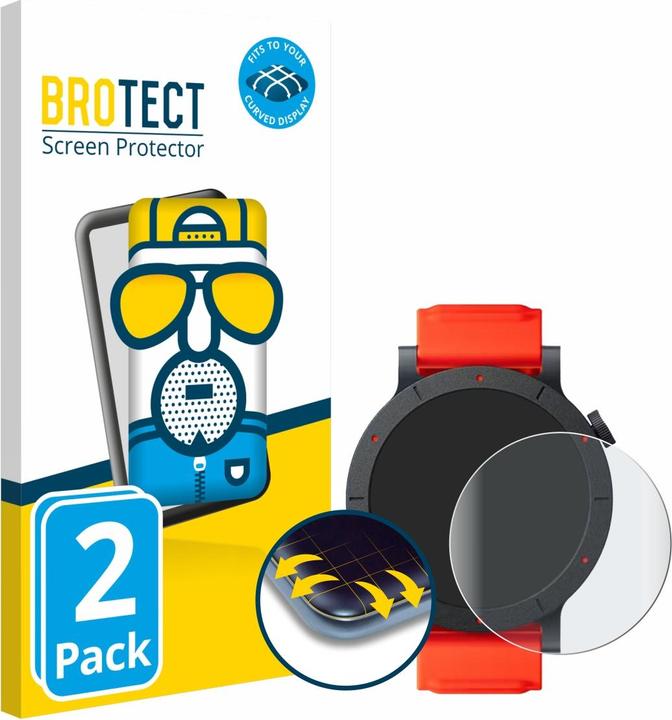 BROTECT Fullscreen für Nothing CMF Watch 3 Pro Schutzfolie Displayschutz Folie Matt Entspiegelungsfolie