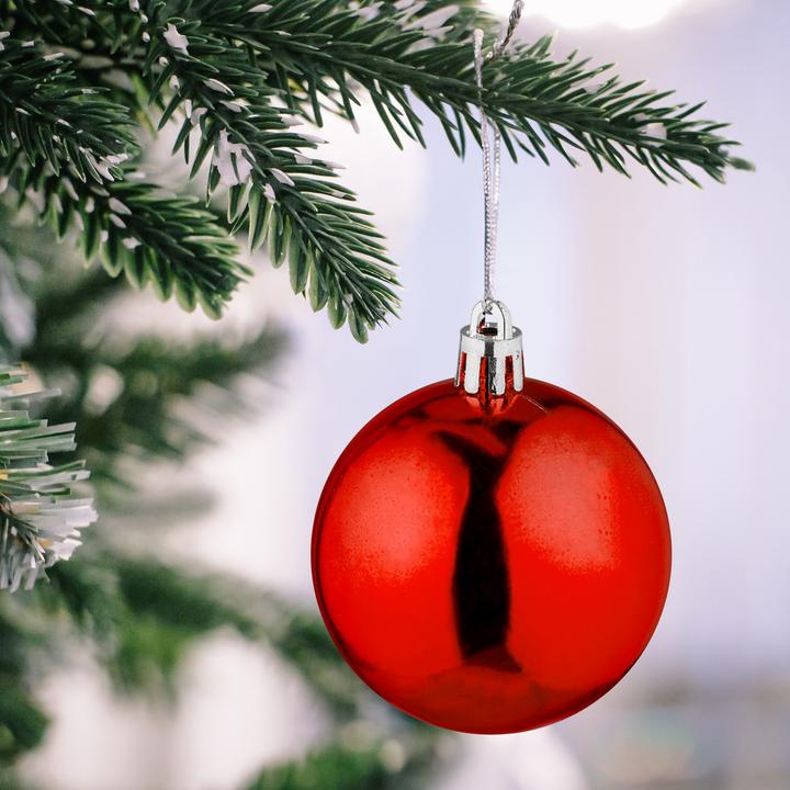 Image du produit Relaxdays - Weihnachtskugeln 100er Set, Rot/ Silber, 7 x 6 cm (100 -pièce)