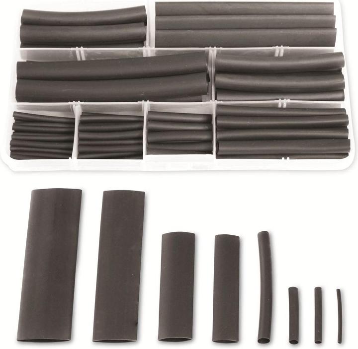 Quadrios 22CA167 Heat Shrink Tubing Assortment Black Shrink Ratio:2:1 1 Set (100 x)