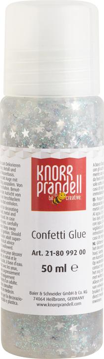 Knorr Prandell Glitter Confetti Glue, 50ml (Silber, Sterne, 50 ml)