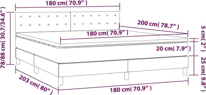 Produktbild vidaXL Boxspringbett (180 x 200 cm)