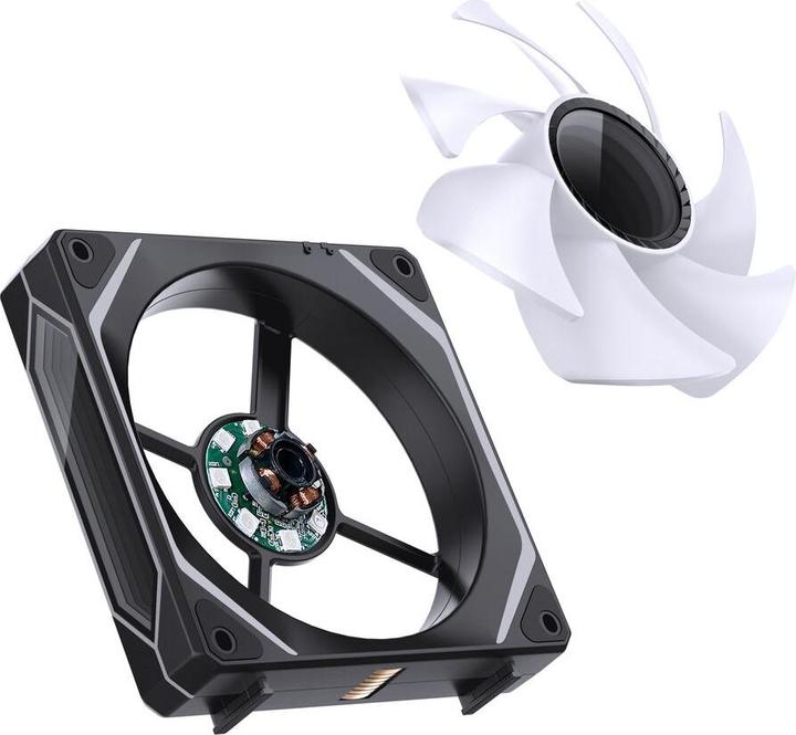 Actual product image Jonsbo ZL-120B PWM ARGB Lüfter 3er Pack, reguläre Ausrichtung - 120mm, schwarz (120 mm, 3x)