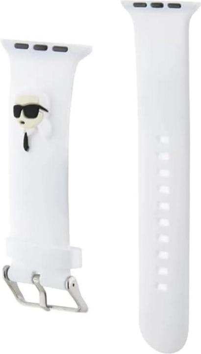 Immagine prodotto Karl Lagerfeld Pasek KLAWLSLKNH Apple Watch 42/44/45mm biały/cinturino bianco 3D Rubber Karl Head (42 mm, 44 mm, 45 mm, Caucciù)