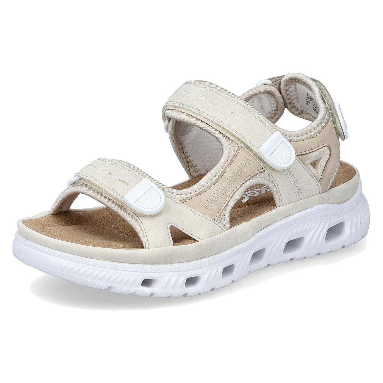 Rieker, Vrouwen, Sandalen, Bequeme Sandalen Mit Klettverschluss In Beige, Beige, (41)