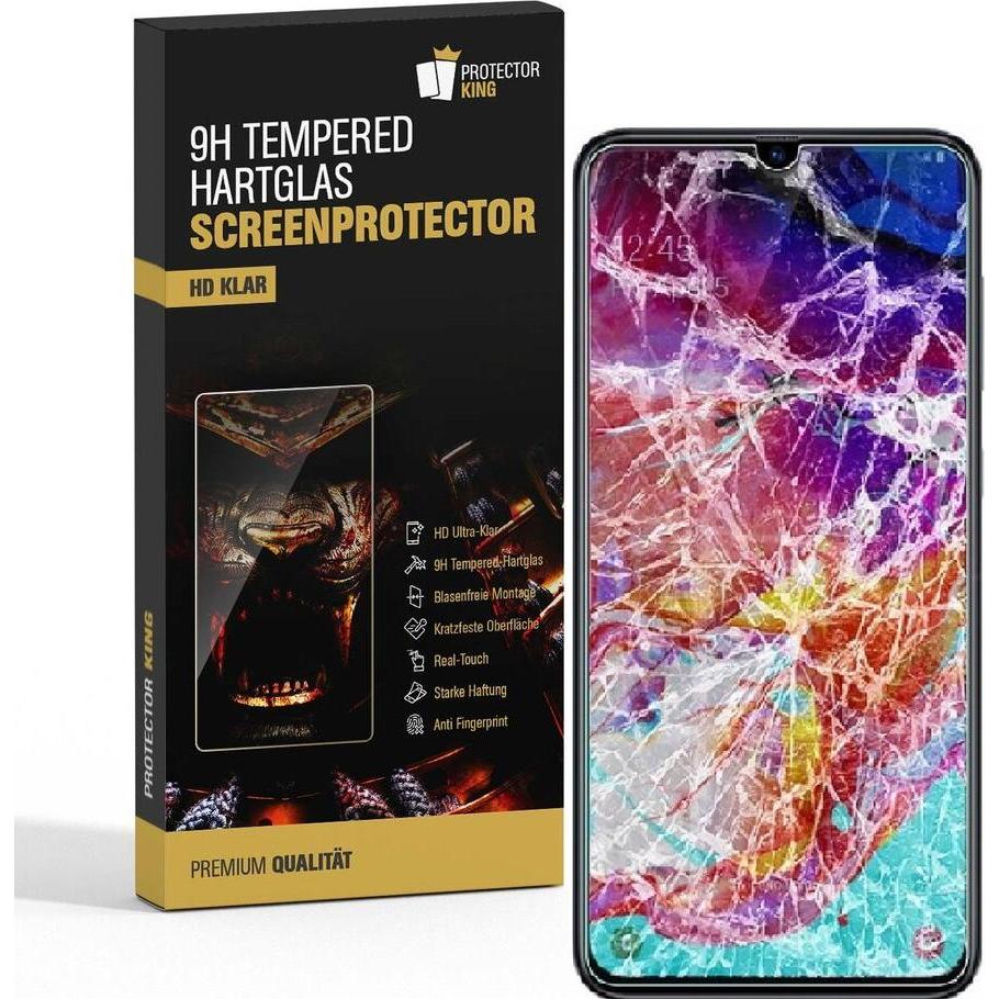 Protectorking 1x echtes Tempered 9H Panzerhartglas 3D KLAR (1 Stück, Samsung Galaxy M30), Smartphone Schutzfolie