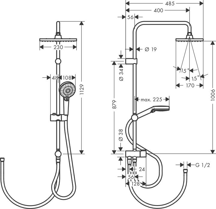 Actual product image hansgrohe Vernis Shape shower system 230 1 spray Reno