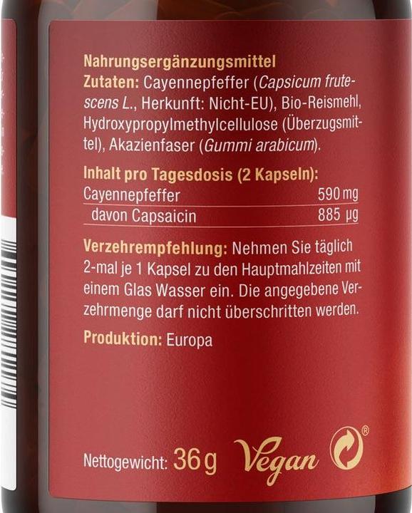 Produktbild Effective Nature Capsaicin aus Cayennepfeffer (60 Stk., Kapseln)
