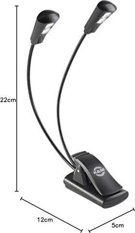 Image du produit K&M Pupitre à musique FlexLight double 2 LED (Instrument Éclairage)