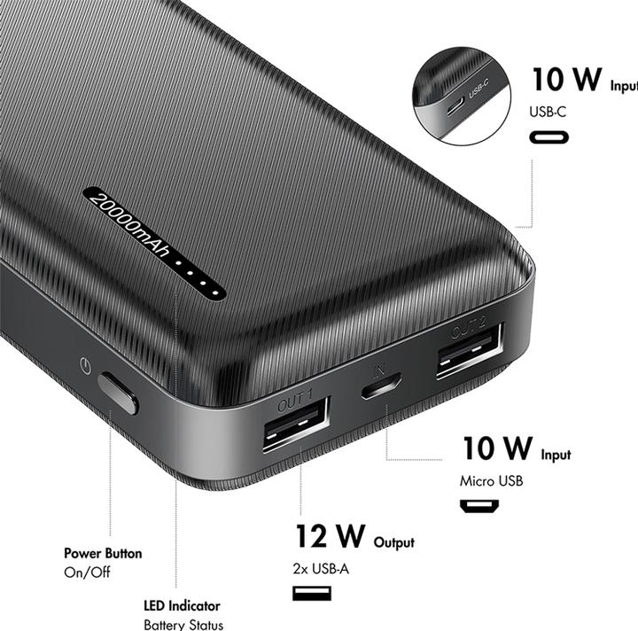 Produktbild LogiLink PA0323 (20000 mAh, 12 W, 74 Wh)