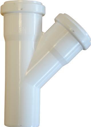 Actual product image Csdk SL HTP grenrør 45 grader 50-50 mm med 2 muffer hvid