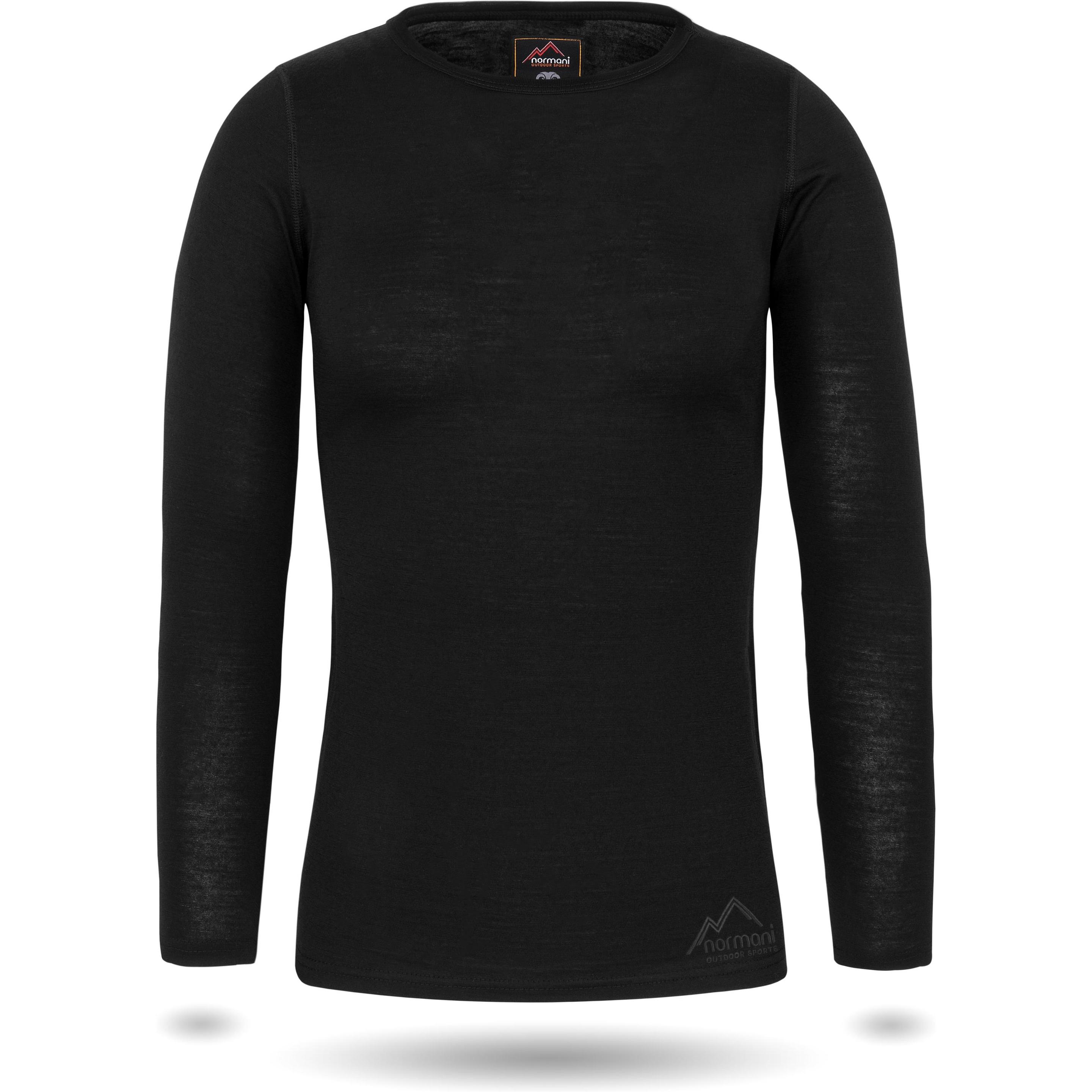 Normani, Damen, Funktionsshirt, Damen Merino Langarm-Shirt Mandurah (XXL), Schwarz, XXL