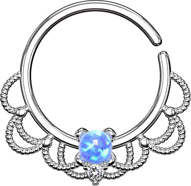 Immagine prodotto Star Piercing Anello per il setto nasale in filigrana d'argento con opale blu (Ottone)