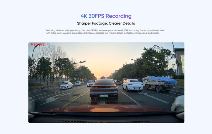 Produktbild Viofo A119 M Pro 4K 30fps HDR WIFI6 Dashcam (Beschleunigungssensor, WLAN, Eingebautes Mikrofon, Eingebautes Display, GPS-Empfänger, 2K)