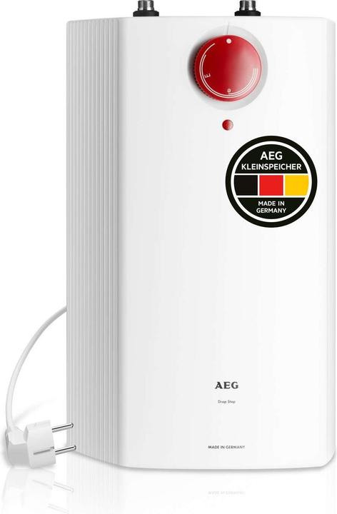 AEG Haustechnik Huz 5 Drop Stop unpressurised under-sink boiler 5 litre low pressure, ThermoStop with plug, 2 kW