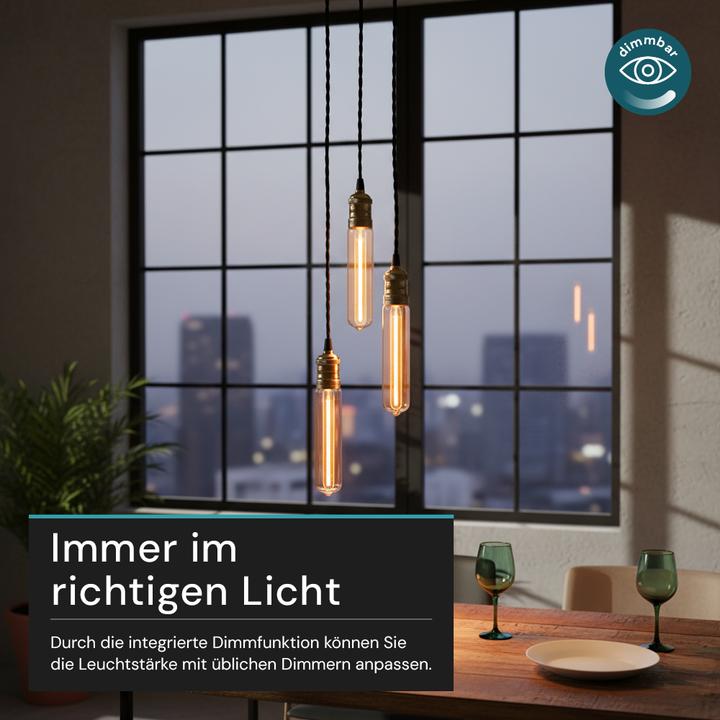 Immagine prodotto Luxula Lampada a filamento LED, Linea tubo ambra, E27, 2W, 65lm, 1800K (E27, 65 lm, 1 x)