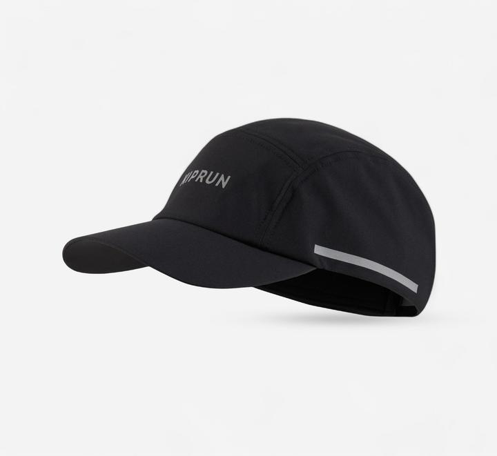 Actual product image Kiprun Running cap peaked cap 5 panel rain water-repellent - black