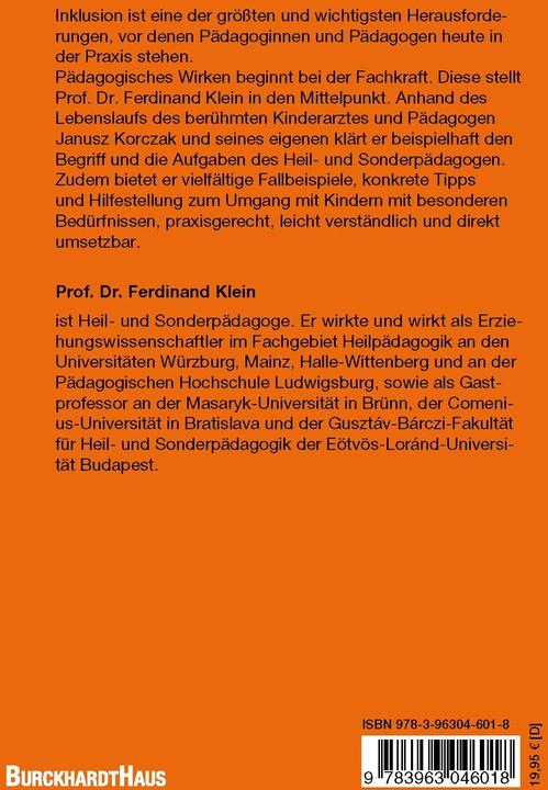 Produktbild Inklusive Erziehung in der Krippe, Kita und Grundschule (Deutsch, Ferdinand Klein, 2018)