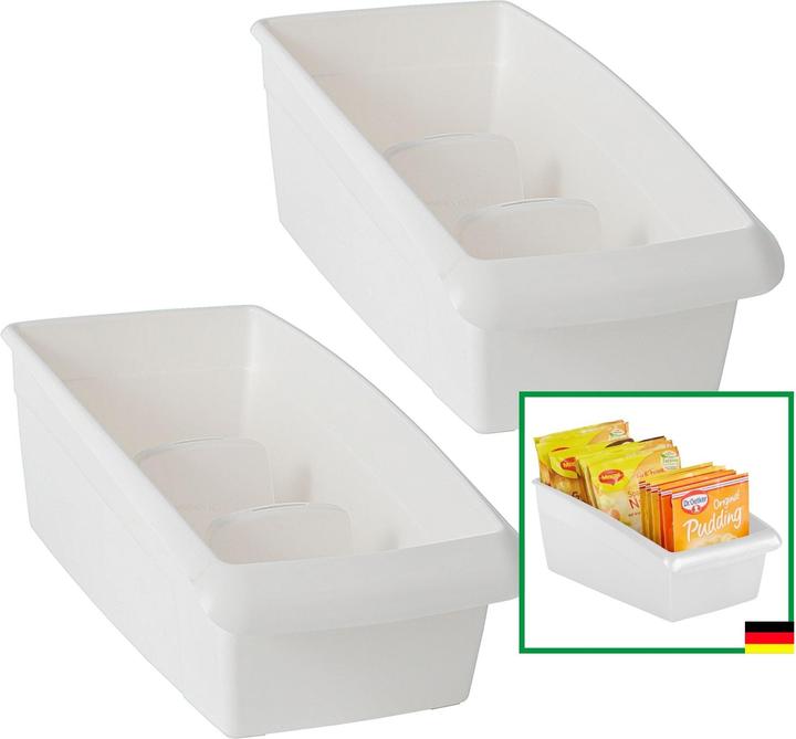 Produktbild Novaliv Suppentütenbox klein 2er Set Schubladen Organizer Küche - 25 x 12 cm WEISS (12 cm, 2x)