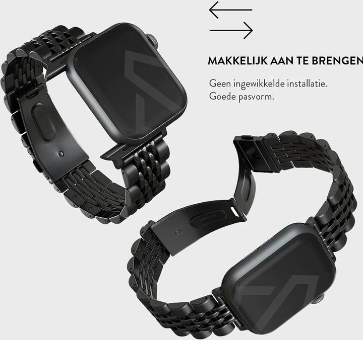 Actual product image Burga Apple Watch Metal Band - Chic Royal - Black - 38mm / 40mm / 41mm (Stainless steel)