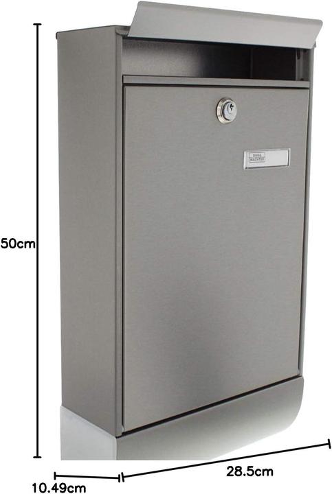 Produktbild Burg Wächter Briefkasten-Set Edelstahl BxHxT 285/500/105 mm Berlin 37770 NI mit Klappe Zeitungsbox Ö