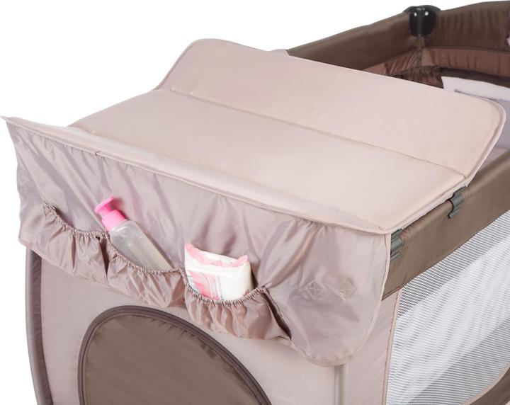 Produktbild tectake Kinderreisebett Hund mit Wickelauflage und Transporttasche (60 x 120 cm)