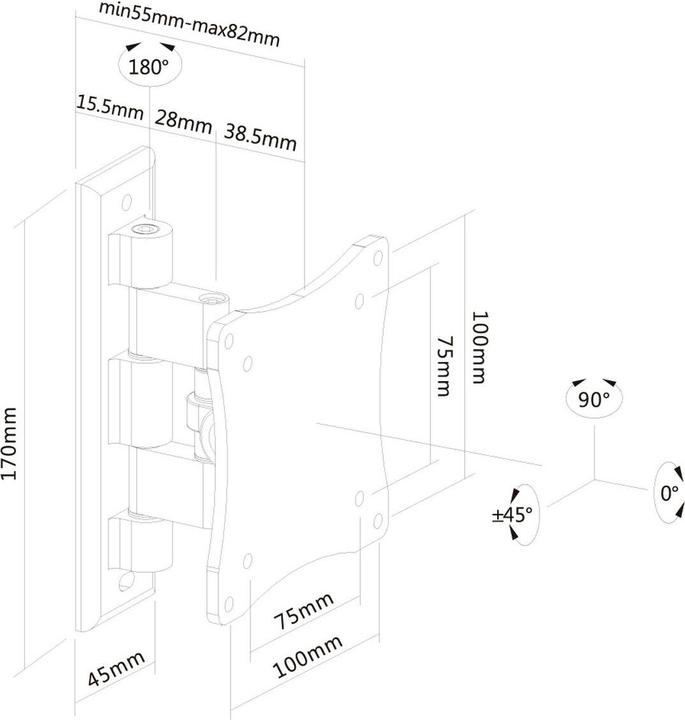 Produktbild Neomounts FPMA-W810Black (Wand, 27.01", 12 kg)