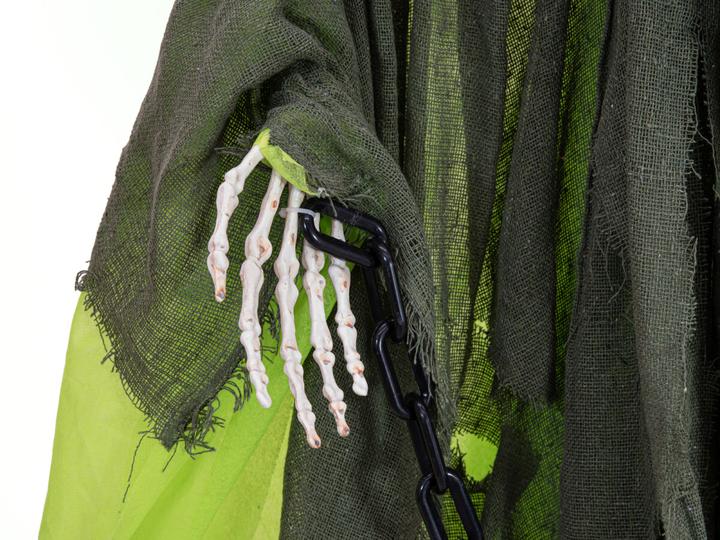 Image du produit Europalms Figurine d'Halloween Squelette avec cape verte, animée, 170cm