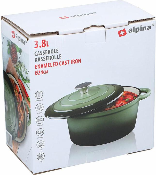 Productafbeelding alpina Braadpan email gietijzer Groen (Gietijzer, 24 x 11.80 cm)