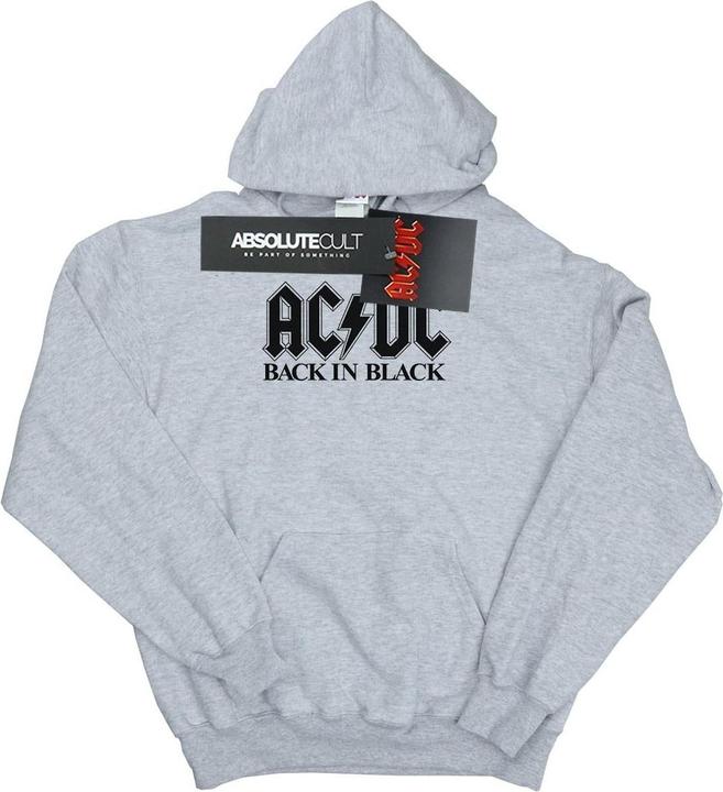 Immagine prodotto AC/DC Back in Black Logo Felpa con Cappuccio Ragazzi (140, 146)