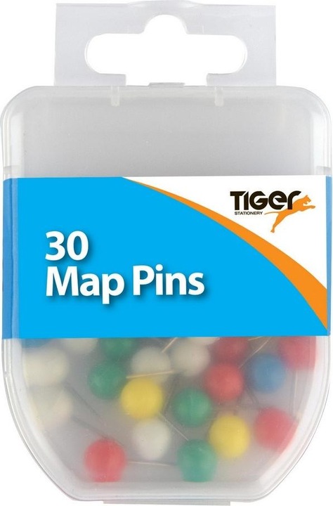 Actual product image Tiger Stationery Circular Map Pins (Pack of 30)