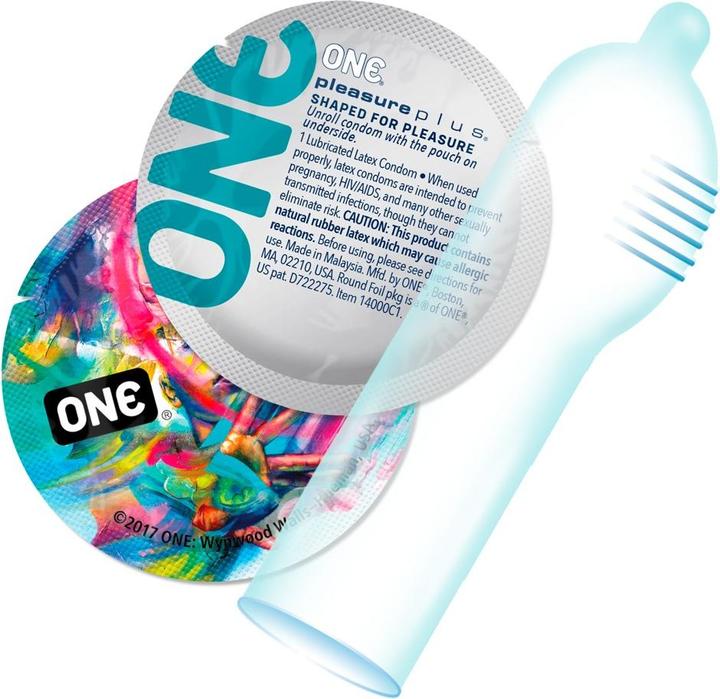 Actual product image One Pleasure Plus condoms with ribbed pouch (12 pcs.)