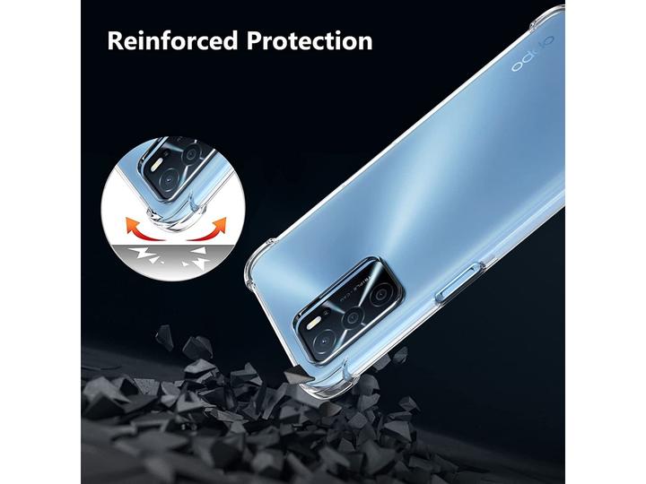 Productafbeelding Screenguard Oppo A54s Hoesje Kristal Zachte Airbag Bumper (Oppo A54s)