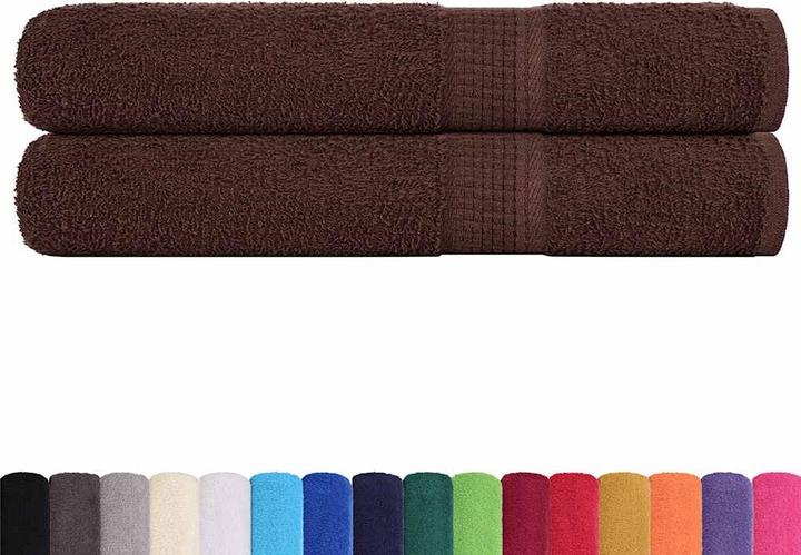 Immagine prodotto vidaXL Asciugamani 2 pezzi. Marrone 100x200 cm 360 g/m² 100% cotone telo mare (100 x 200 cm)