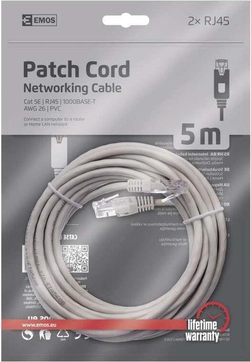 Produktbild Emos PATCH Kabel UTP 5E, 5m (UTP, CAT5e, 5 m)