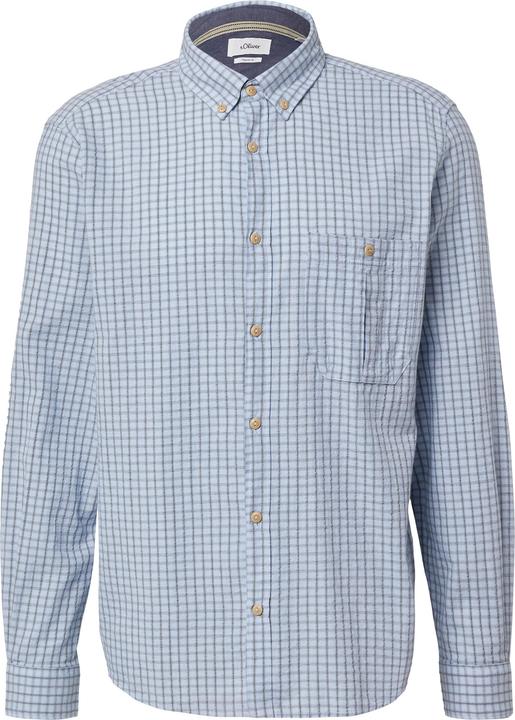 Immagine prodotto s.Oliver Regular Fit: Kariertes Baumwollhemd mit Struktur und Button-Down-Kragen (S)
