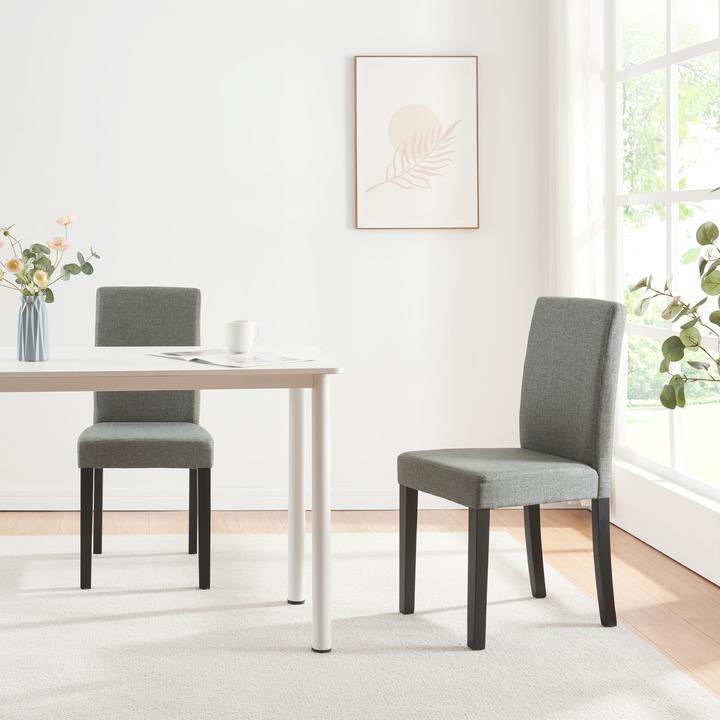 Produktbild En.Casa Esszimmerstuhl Hamburg 2er Set Textil Hellgrau