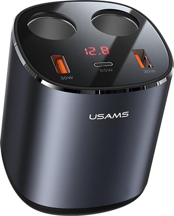 Actual product image Usams Car sprayer 2 xUSB-A/1 xUSB-C C28 245W grey/grey CC151TC01 (US-CC151)